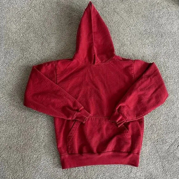 Los Angeles Apparel Heavy Fleece Hoodie Sweatshirt Red SMALL Unisex - Picture 2 of 8